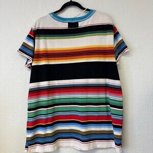 We The Free Scoop Neck Short Sleeve Tee Multi Stripe Size Small